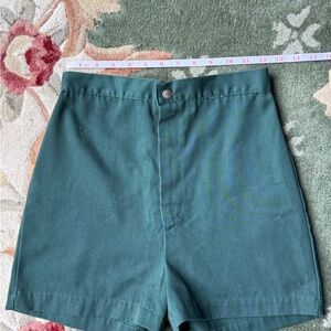 Green High-Waisted Shorts